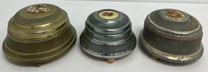 Three Vintage Musical Powder Boxes