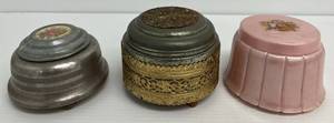 Three Vintage Musical Powder Boxes