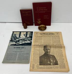 Group Of Misc. Vintage Items Including Vintage 1949 Calendar Illustrated By R. H. Paleuske And More