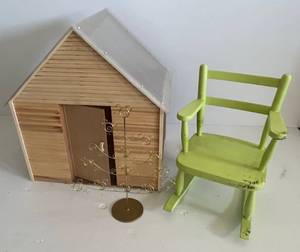 Group Including Wooden Kids Chair, Handmade Stable , Mickey Mouse Metal Christmas Tree