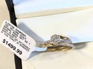 Diamond Bridal Ring Set Size 7