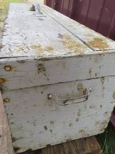 VINTAGE WOODEN BOX PLUS TOOLS