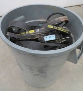 HEAVY DUTY GARBAGE CAN FILL WITH NEW BELTS