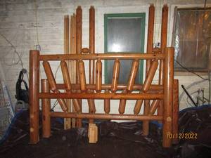 KING SIZE LOG BED FRAME.