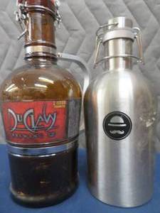 2 LITER GROWLER WITH METAL HANDLE  STAINLESS GROWLER PLUS