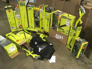 lot 3 image: Lot of Mixed Asssorted Ryobi Lawn Care Items Customer Returns See Terms on Auction