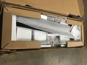 lot 38 image: Husky 6 ft. Adjustable Height Solid Wood Top Workbench in Black for Ready to Assemble Steel Garage Storage System Customer Returns See Terms onAuction