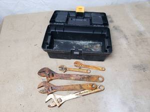 Small Tool Box with Adjustable Wrenches