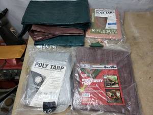5 Tarps of Various Sizes