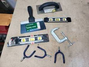 C Clamp, Taping Knife, Trowel, Small Level