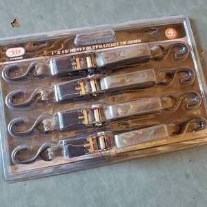 Set of 4 1x15 Ratchet Tie Downs