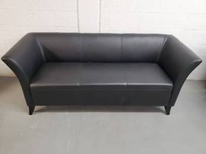 Black Faux Leather Couch