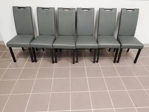Six Faux Leather Dining Chairs