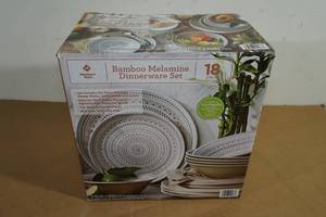 NEW Members Mark 18 Pc Bamboo Melamine Dinnerware Set