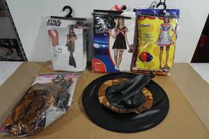 Assorted Womens Halloween Costumes - Clown, Cheerleader, Star Wars