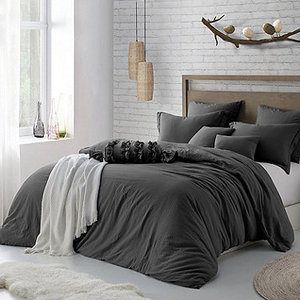 NEW Swift Home Prewashed Crinkle Duvet Cover Set - FullQueen
