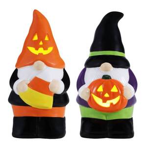 NEW Lighted Halloween Gnome Set