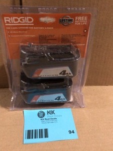 RIDGID 18V Lithium-Ion 4.0 Ah Battery (2-Pack) Customer Returns See Terms on Auction