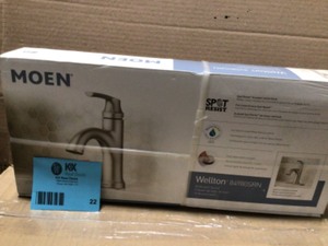 MOEN Wellton 4 in. Centerset Single Handle Bathroom Faucet in Spot Resist Brushed Nickel&nbspCustomer Returns See Terms on Auction
