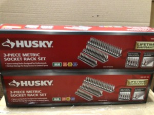 Husky Metric Socket Rack Set (3-Piece)Customer Returns See Terms on Auction