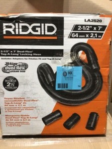 RIDGID 2-12 in. x 7 ft. Dual-Flex Tug-A-Long Locking Vacuum Hose for RIDGID WetDry Shop Vacuums&nbspCustomer Returns See Terms on Auction