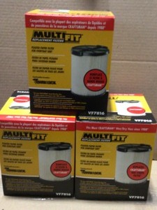 Lot of 3 MULTI FIT General Purpose Replacement Cartridge Filter for Most 5 to 20 Gal. CRAFTSMAN WetDry Shop Vacuums&nbspCustomer Returns See Terms on Auction