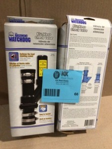Lot of 2 Assorted Basement Watchdog Klunkless Check Valve Customer Returns See Terms on Auction