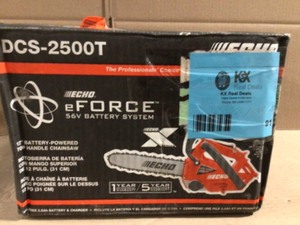 ECHO eFORCE 12 in. 56V Cordless Battery Chainsaw with 2.5Ah Battery and Charger Customer Returns See Terms on Auction