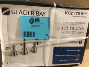 Glacier Bay Mandouri 8 in. Widespread 2-Handle LED High-Arc Bathroom Faucet in Brushed Nickel Customer Returns See Terms on Auction