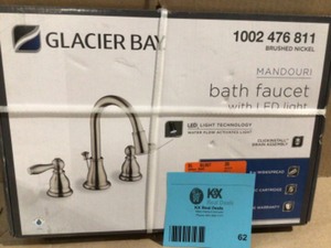 Glacier Bay Mandouri 8 in. Widespread 2-Handle LED High-Arc Bathroom Faucet in Brushed Nickel  Customer Returns See Terms on Auction