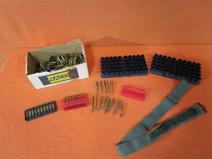 lot 89 image: Misc. Shell Casings, Bullets, Shotgun Shell Holders, Ammo Belt