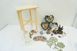 lot 102 image: group of figures and decor with end table