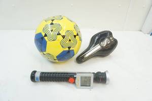 lot 147 image: soccer ball, Star Wars lightSaber, and bike seat