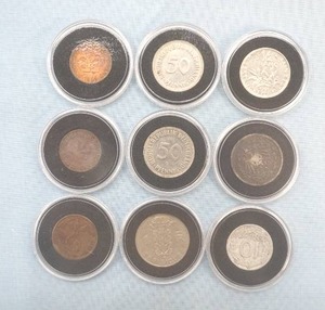 lot 159 image: currency pfenning, deutsche mark, Franc, Centimos