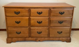 Delightful Vintage 9 Drawer MaplewoodDresser