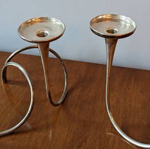 Cool Curved Vintage Candleholders