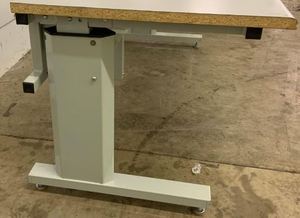 lot 42 image: Metal framed adjustable height Powered Desk