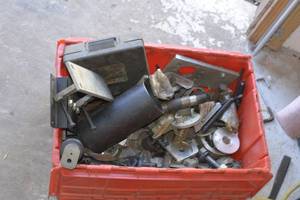 lot 106 image: tote full of various fixtures and components