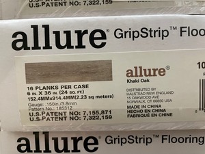 lot 3 image: 20 case Allure Khaki Oak GripStrip Flooring