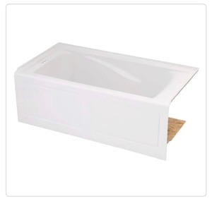 lot 28 image: New EverClean 60 in. x 32 in. Left Drain Soaking Tub in White