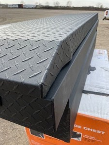 lot 78 image: 72 in. Weatherguard Matte Black Aluminum Full Size Low Profile Crossbed Truck Tool Box