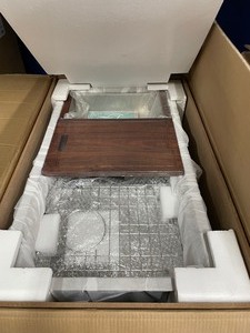 lot 89 image: New Lordear 16-Gauge Stainless Steel 33 in. Double Bowl 6040 Undermount Workstation Kitchen Sink with Bottom Grid
