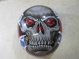 lot 242 image: (FS) Rebel Skull Half Helmet Size M...