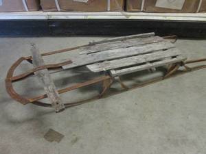 lot 244 image: (RMWS) Vintage Wood and Steel Snow ...