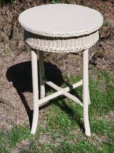 lot 39 image: Antique Round Wicker Side Table