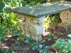 lot 30 image: Concrete Garden Bench with Ram Base