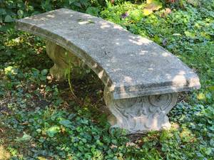 lot 31 image: Concrete Curved Garden Bench