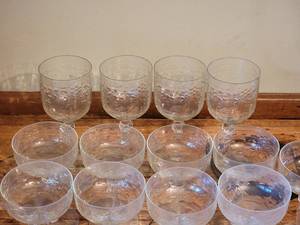 lot 73 image: Delicate Antique Champagne and Wine Glasses