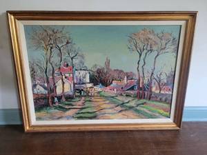 lot 72A image: Idyllic Original Fine Art Oil Painting by Grossi - Country Lane