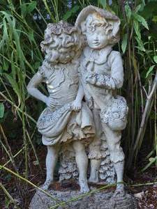 lot 29C image: Concrete Garden Art Statue  Children Picking Grapes
